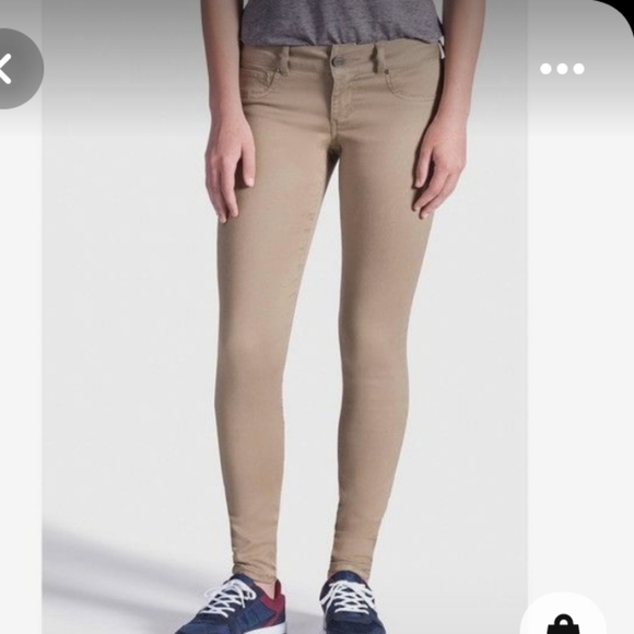Maurices jegging denim flex stretch mid rise mushroom dark khaki L reg - Picture 1 of 7